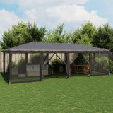 Tente de fête VidaXL avec 12 parois latérales en maille 8x4 m HDPE anthracite