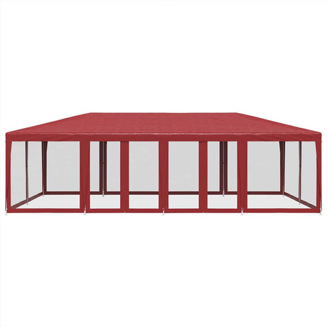Tente de fête VidaXL avec 12 parois latérales en maille 8x4 m HDPE rouge