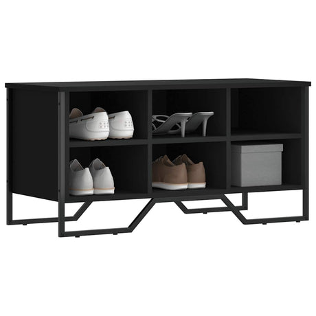 Vidaxx armoire à chaussures 90x38x45,5 cm bois fini noir