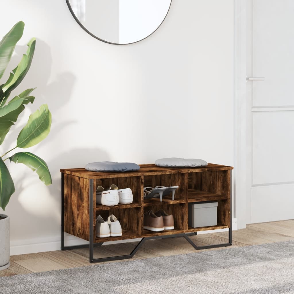 Vidaxx armoire à chaussures 90x38x45,5 cm bois traité, chêne fumé