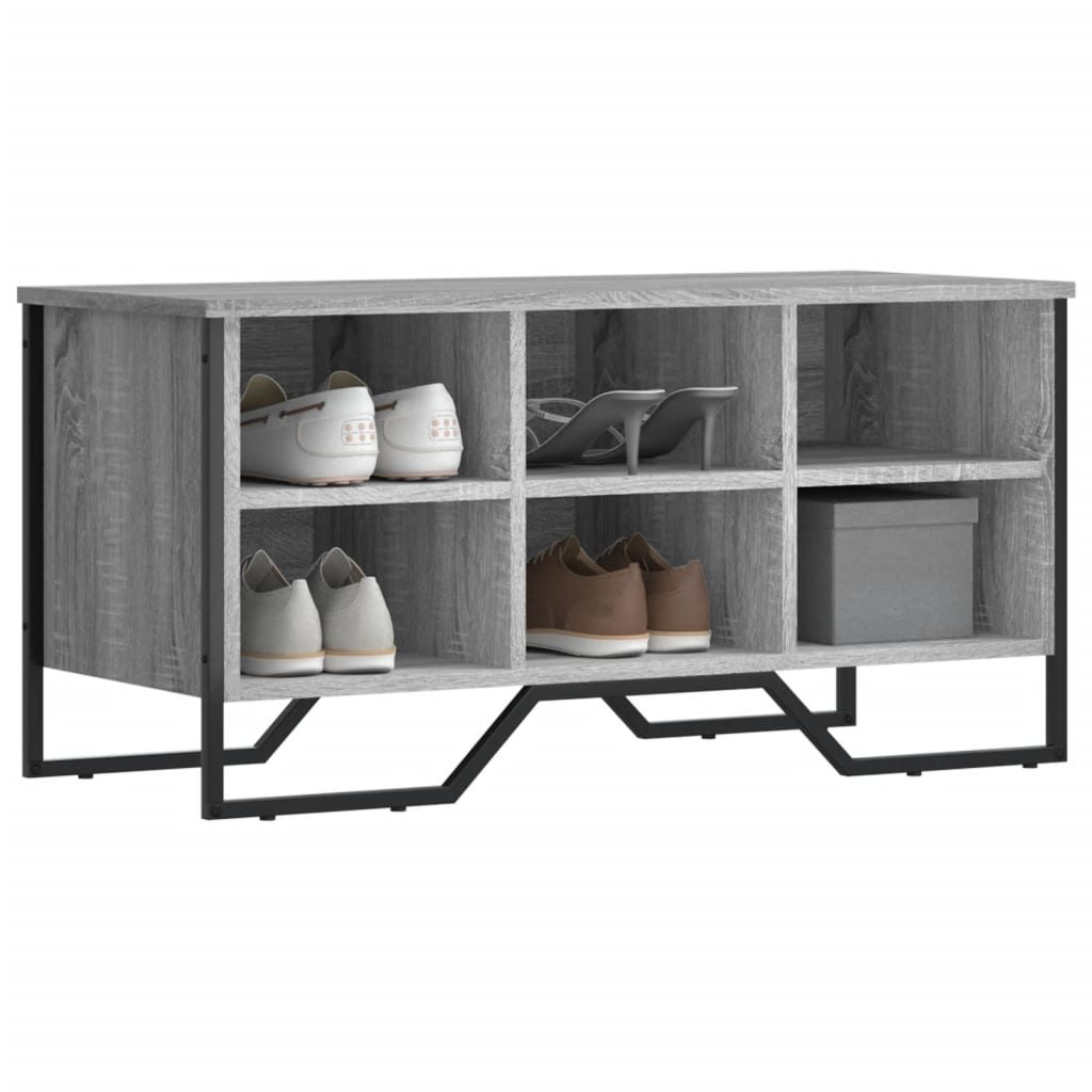 Vidaxx meuble à chaussures 90x38x45,5 cm bois d'ingénierie couleur chêne sonoma gris