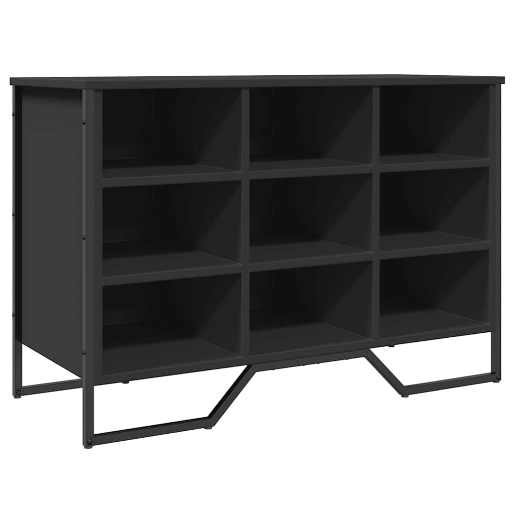 Gabinete de zapatos Vidaxl 90x38x61.5 cm de madera propiedad de negro