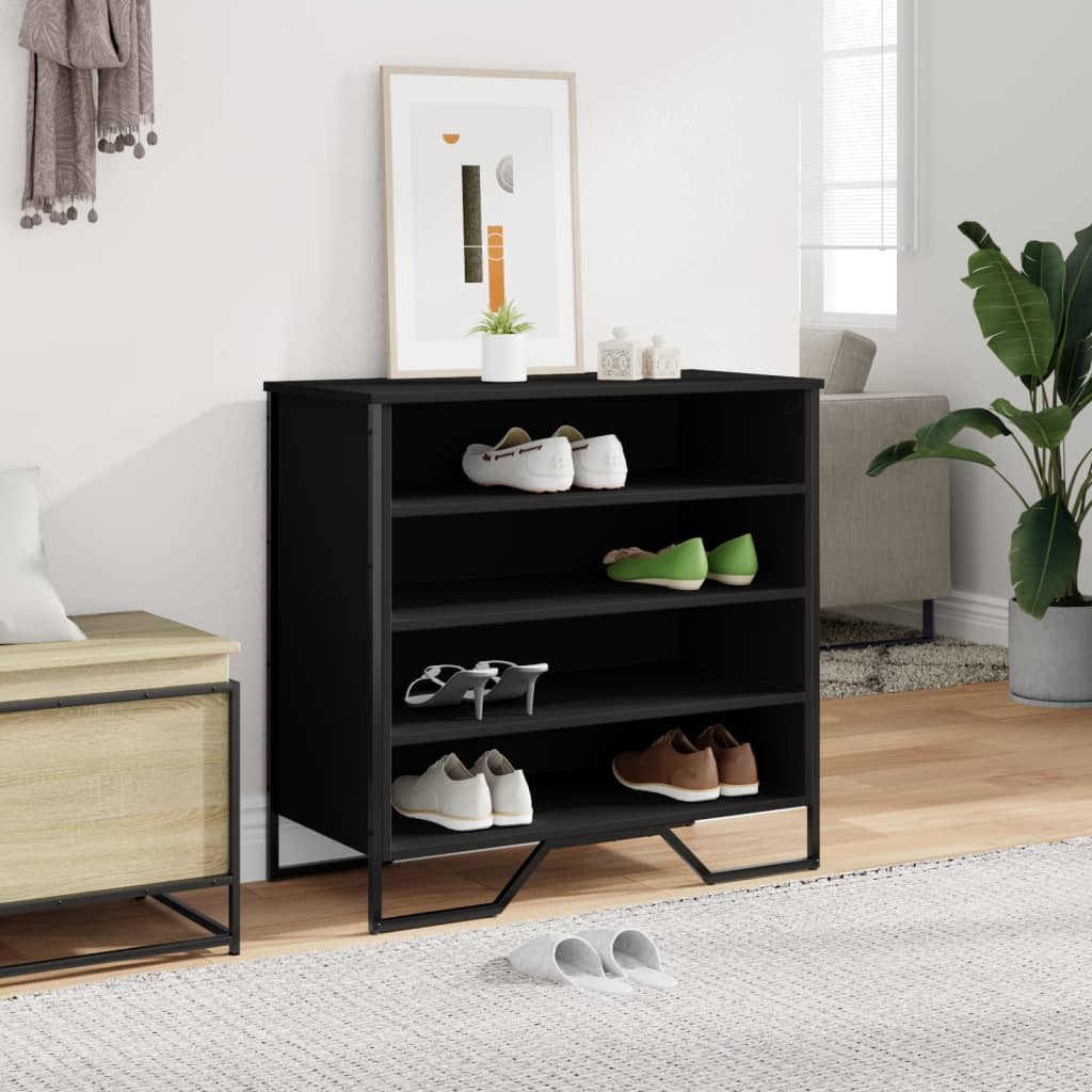 Vidaxx armoire à chaussures 80x38x78 cm bois fini noir