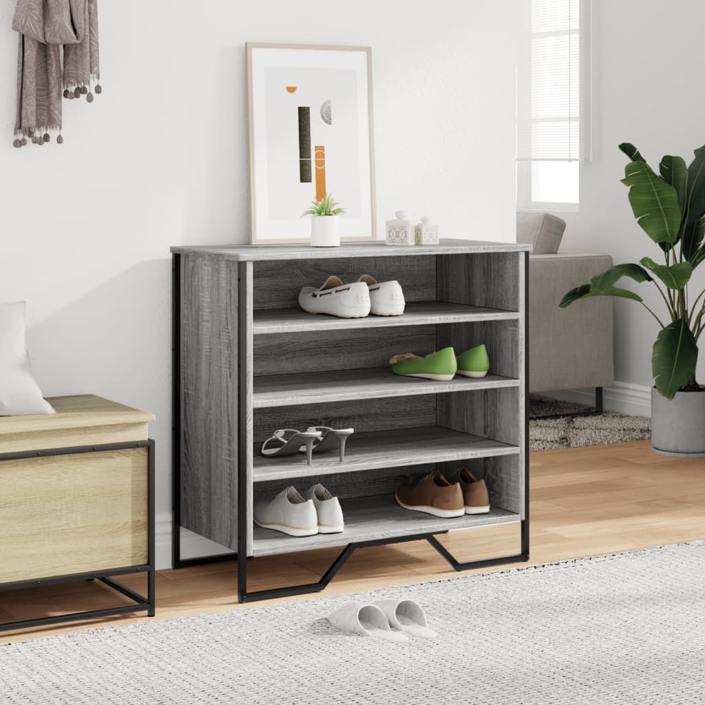 Vidaxx meuble à chaussures 80x38x78 cm bois d'ingénierie chêne sonoma gris