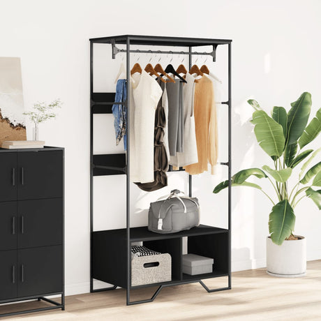 VidaXL armoire 90x50x180 cm bois fini noir