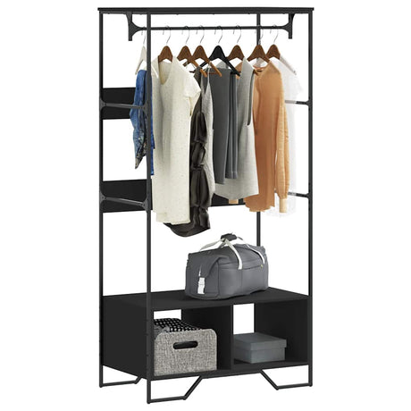VidaXL armoire 90x50x180 cm bois fini noir