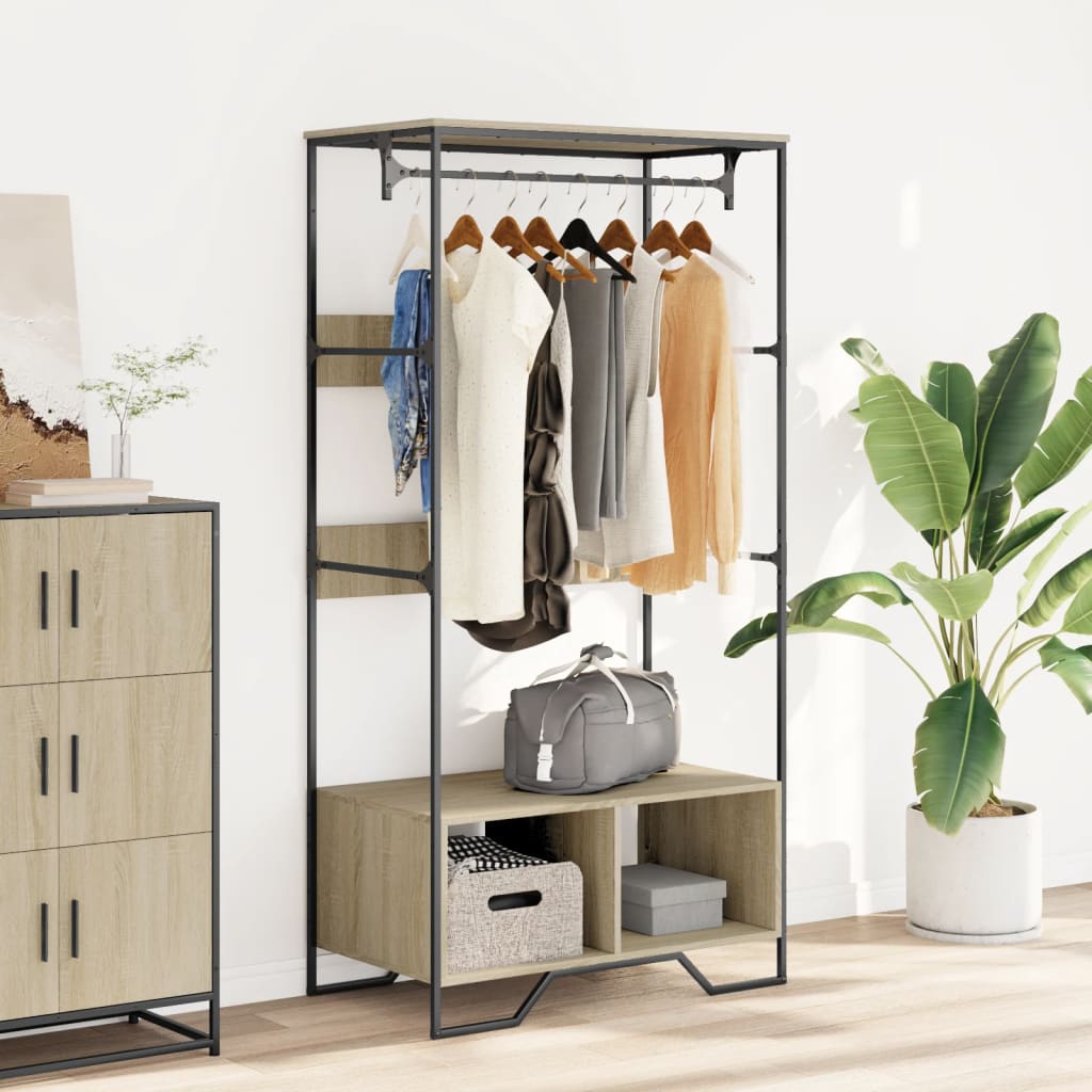 Vidaxxl armoire 90x50x180 cm dérivé du bois chêne sonoma