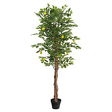 Vidaxx citronnier artificiel à 3 troncs 180 cm polypropylène vert