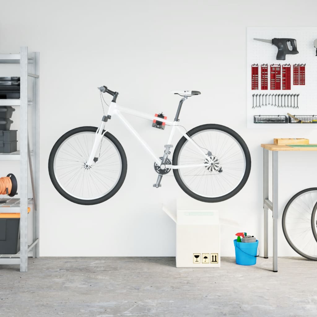 Vidaxx support de réparation de vélo pliable montage mural acier rouge et noir
