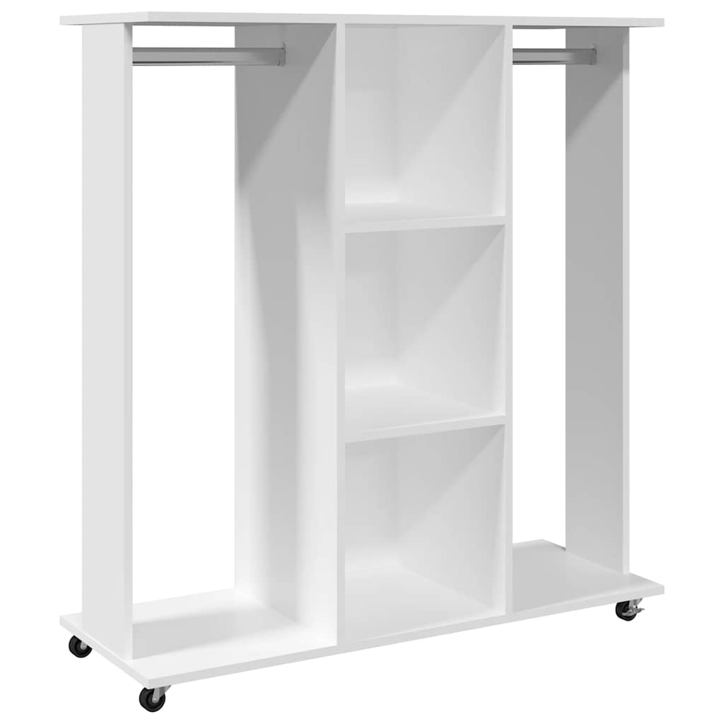 Vidaxxl armoire à roulettes 102x38x110 cm dérivé du bois blanc