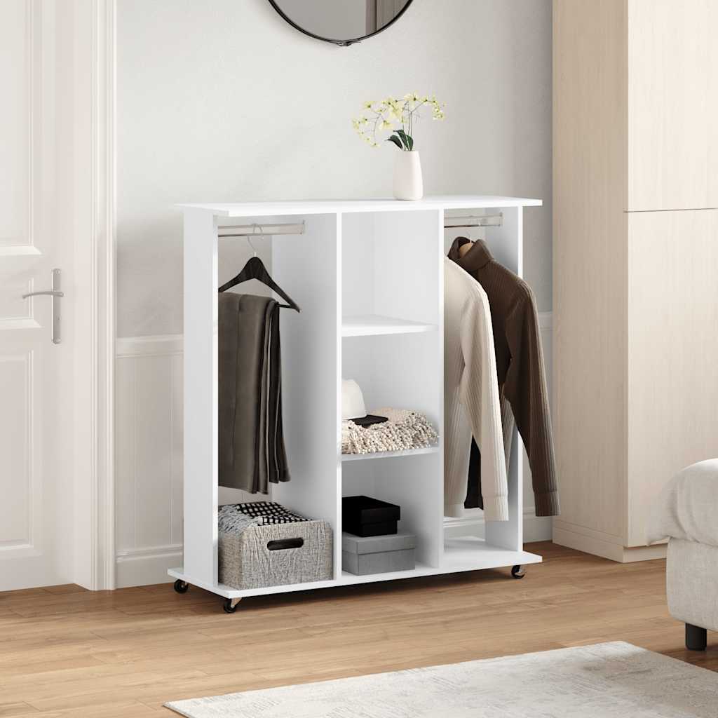 Vidaxxl armoire à roulettes 102x38x110 cm dérivé du bois blanc