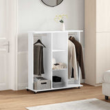Vidaxxl armoire à roulettes 102x38x110 cm dérivé du bois blanc