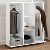 Vidaxxl armoire à roulettes 102x38x110 cm dérivé du bois blanc