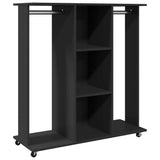 VidaXL armoire à roulettes 102x38x110 cm bois fini noir