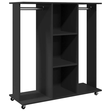 VidaXL armoire à roulettes 102x38x110 cm bois fini noir
