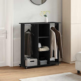VidaXL armoire à roulettes 102x38x110 cm bois fini noir