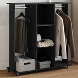 VidaXL armoire à roulettes 102x38x110 cm bois fini noir