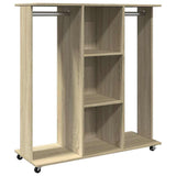 Vidaxxl armoire à roulettes 102x38x110 cm dérivé du bois chêne sonoma