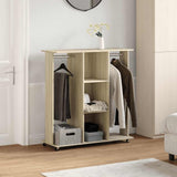 Vidaxxl armoire à roulettes 102x38x110 cm dérivé du bois chêne sonoma