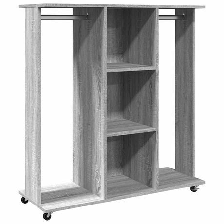 Vidaxxl armoire à roulettes 102x38x110 cm bois gris chêne sonoma