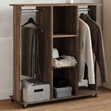 Vidaxxl armoire à roulettes 102x38x110 cm bois fini chêne brun
