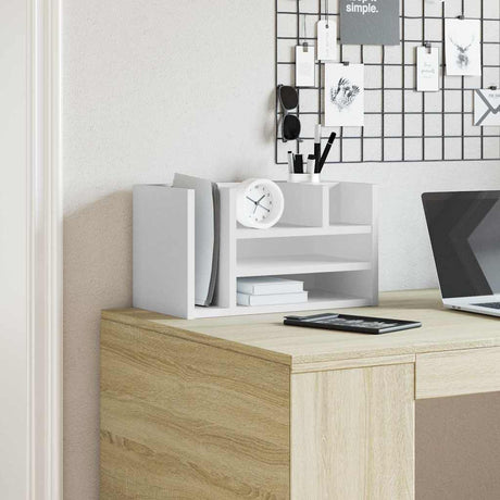Vidaxx organisateur de bureau 44,5x24x25 cm bois d'ingénierie blanc
