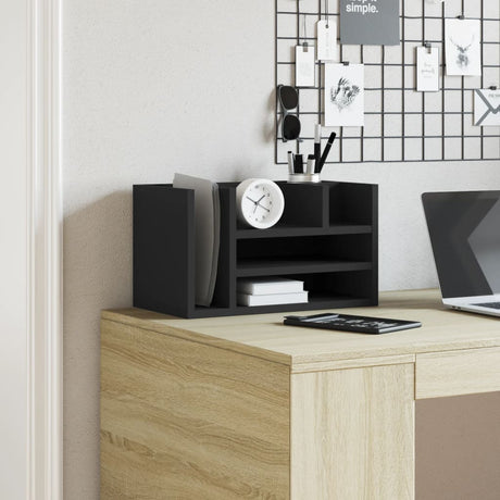 Vidaxx organisateur de bureau 44,5x24x25 cm bois fini noir