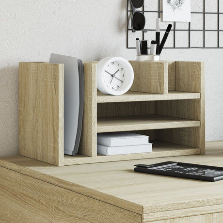 Vidaxxl organiseur de bureau 44,5x24x25 cm en dérivé du bois couleur chêne sonoma