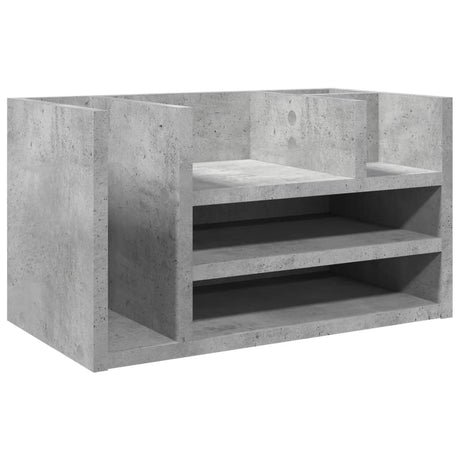 Vidaxx organisateur de bureau 44,5x24x25 cm bois d'ingénierie gris béton