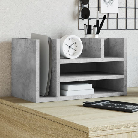 Vidaxx organisateur de bureau 44,5x24x25 cm bois d'ingénierie gris béton