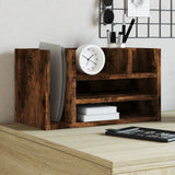 VidaXL organisateur de bureau 44,5x24x25 cm bois traité, couleur chêne fumé