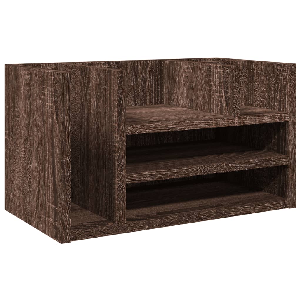 Vidaxx organisateur de bureau 44,5x24x25 cm bois d'ingénierie couleur chêne marron