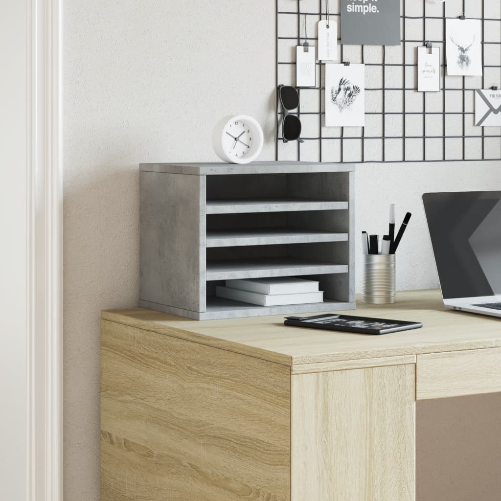 Vidaxx organisateur de bureau 36x26x29,5 cm bois d'ingénierie gris béton