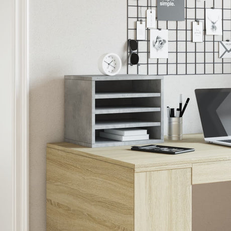 Vidaxx organisateur de bureau 36x26x29,5 cm bois d'ingénierie gris béton
