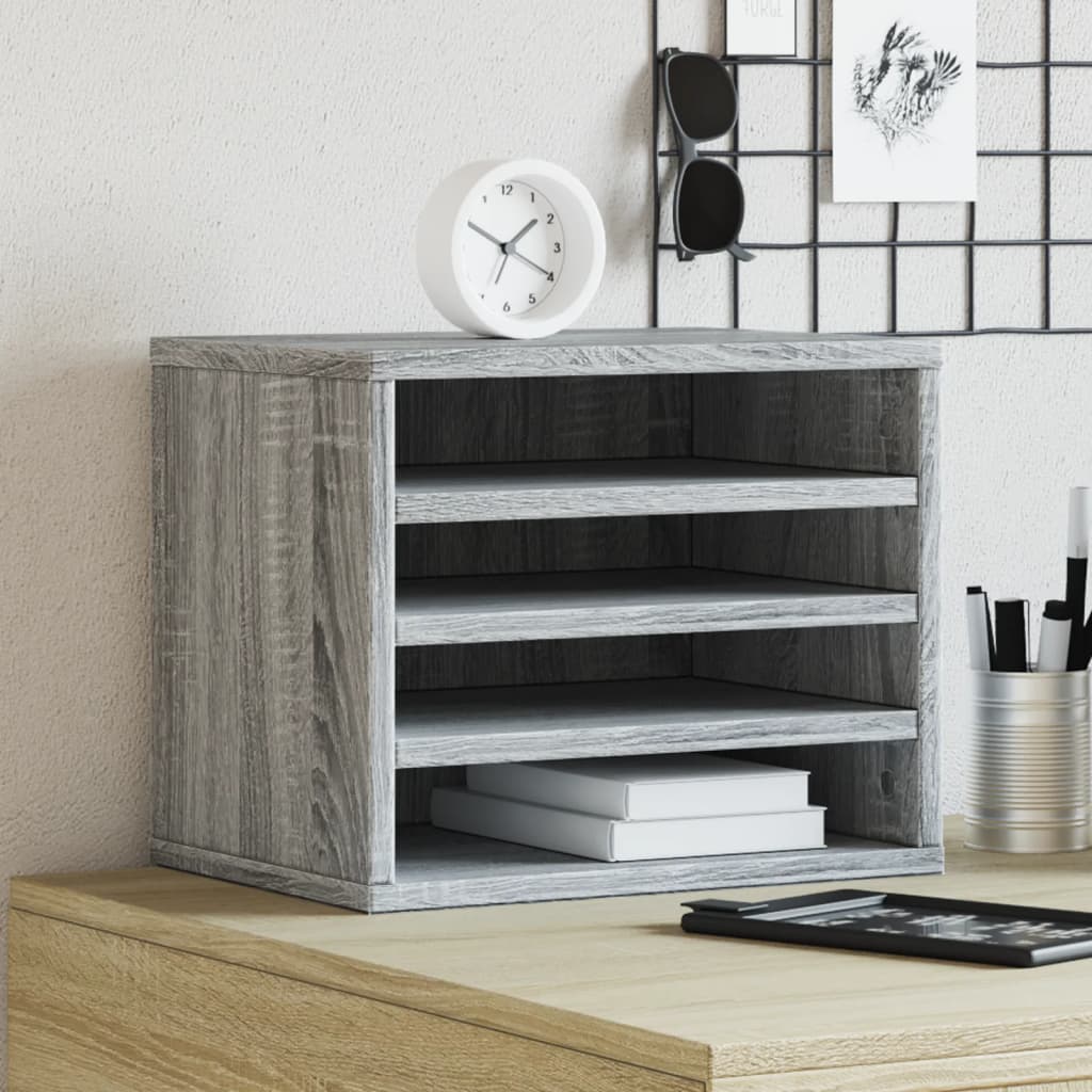 Vidaxxl organisateur de bureau 36x26x29,5 cm dérivé du bois chêne sonoma gris