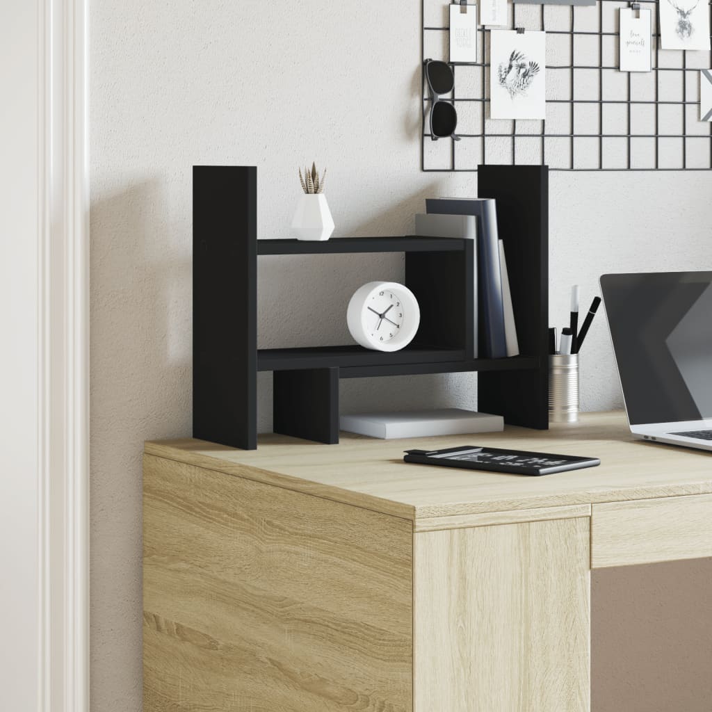 Vidaxx organisateur de bureau 38,5x17x39 cm bois fini noir