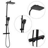 Ensemble de pomme de douche double Vidaxx avec mitigeur et flexible en laiton noir
