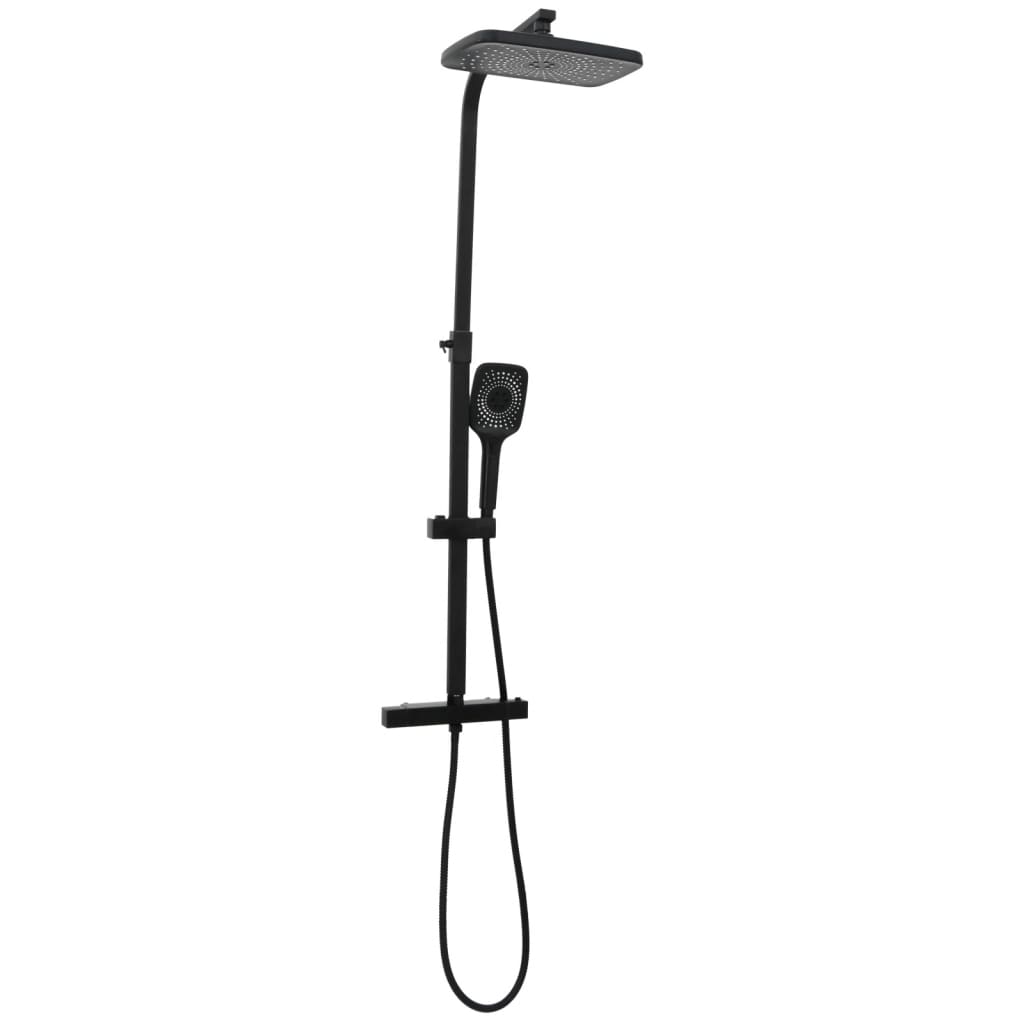 Ensemble de pomme de douche double Vidaxx avec mitigeur et flexible en laiton noir