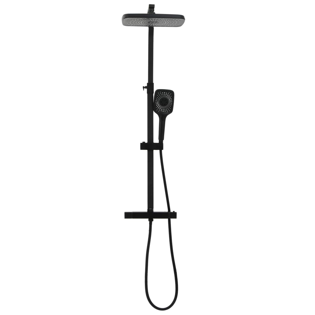 Ensemble de pomme de douche double Vidaxx avec mitigeur et flexible en laiton noir