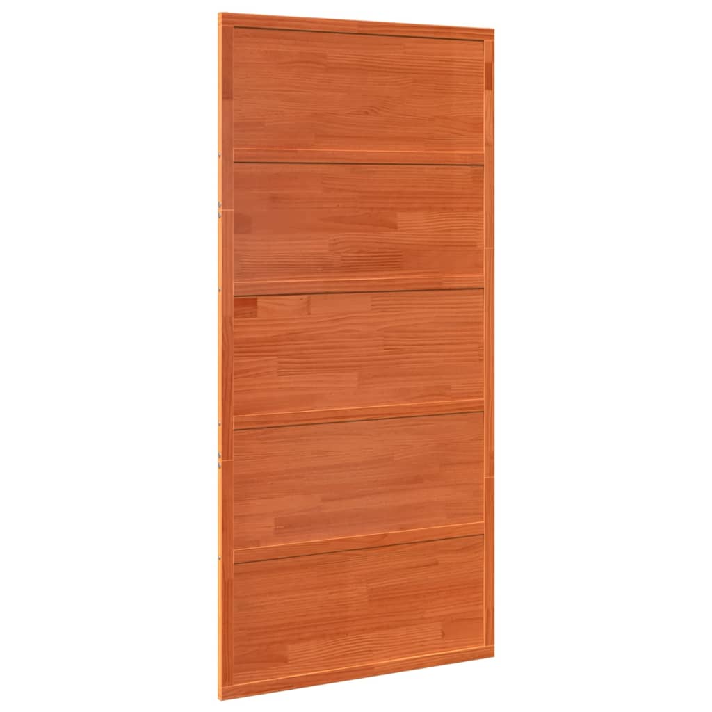 Porta scorrevole Vidaxl 100x208 cm Pinna solida marrone