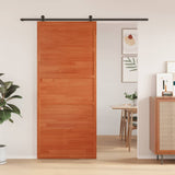 Porta scorrevole Vidaxl 90x208 cm Pinna solida marrone