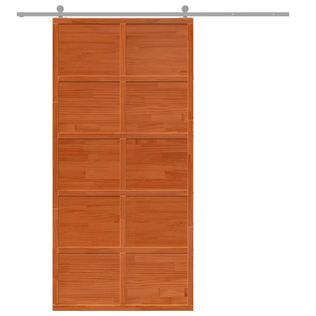 Vidaxx porte coulissante 100x208 cm bois de pin massif, marron lavé