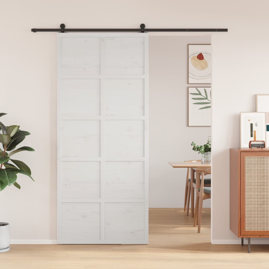 Vidaxl sliding door 90x208 cm Solid pine white