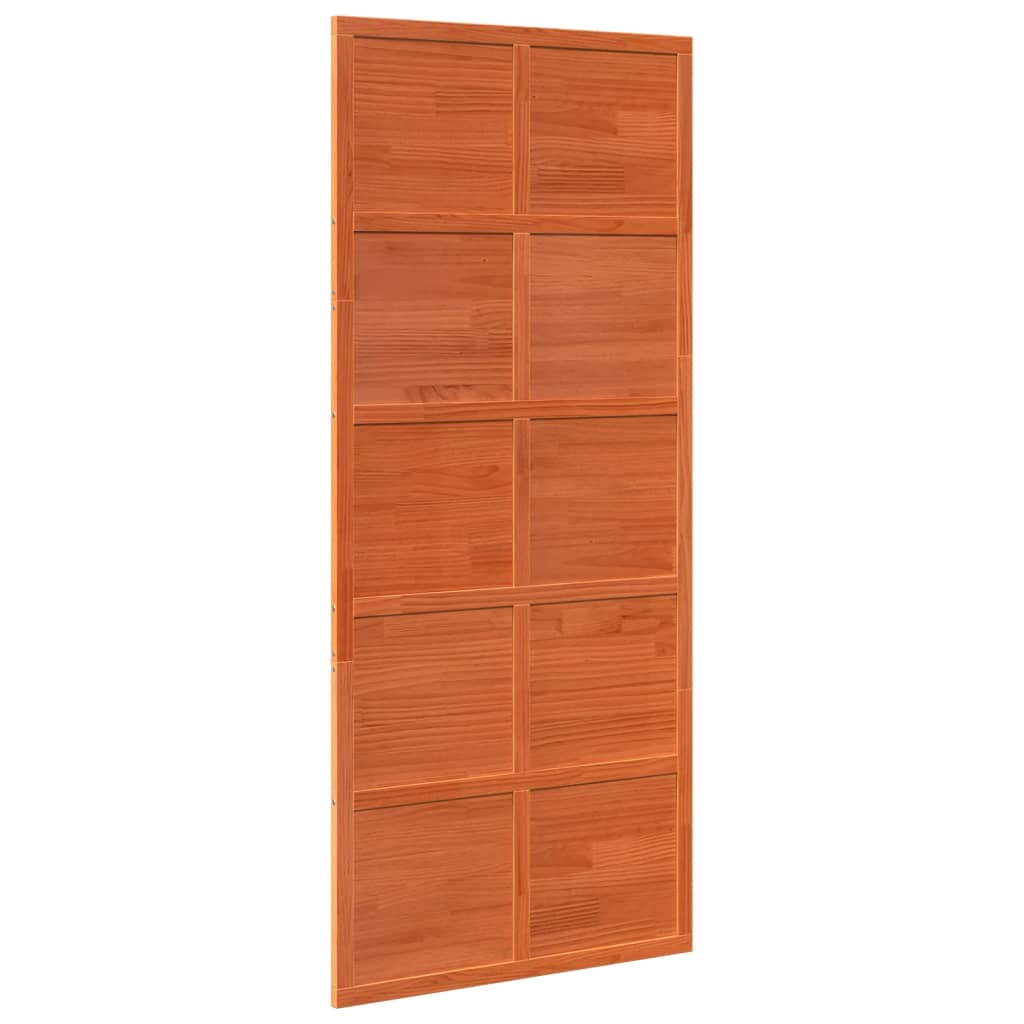 Vidaxx porte coulissante 90x208 cm bois de pin massif, marron lavé