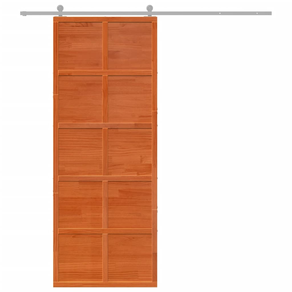 Porta scorrevole Vidaxl 80x208 cm Pinna solida marrone