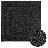 VidaXL tapis zizur intérieur et extérieur 120x120cm aspect jute anthracite