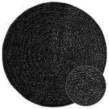 Vidaxl zizur tapis intérieur et extérieur ø 90 cm aspect jute anthracite