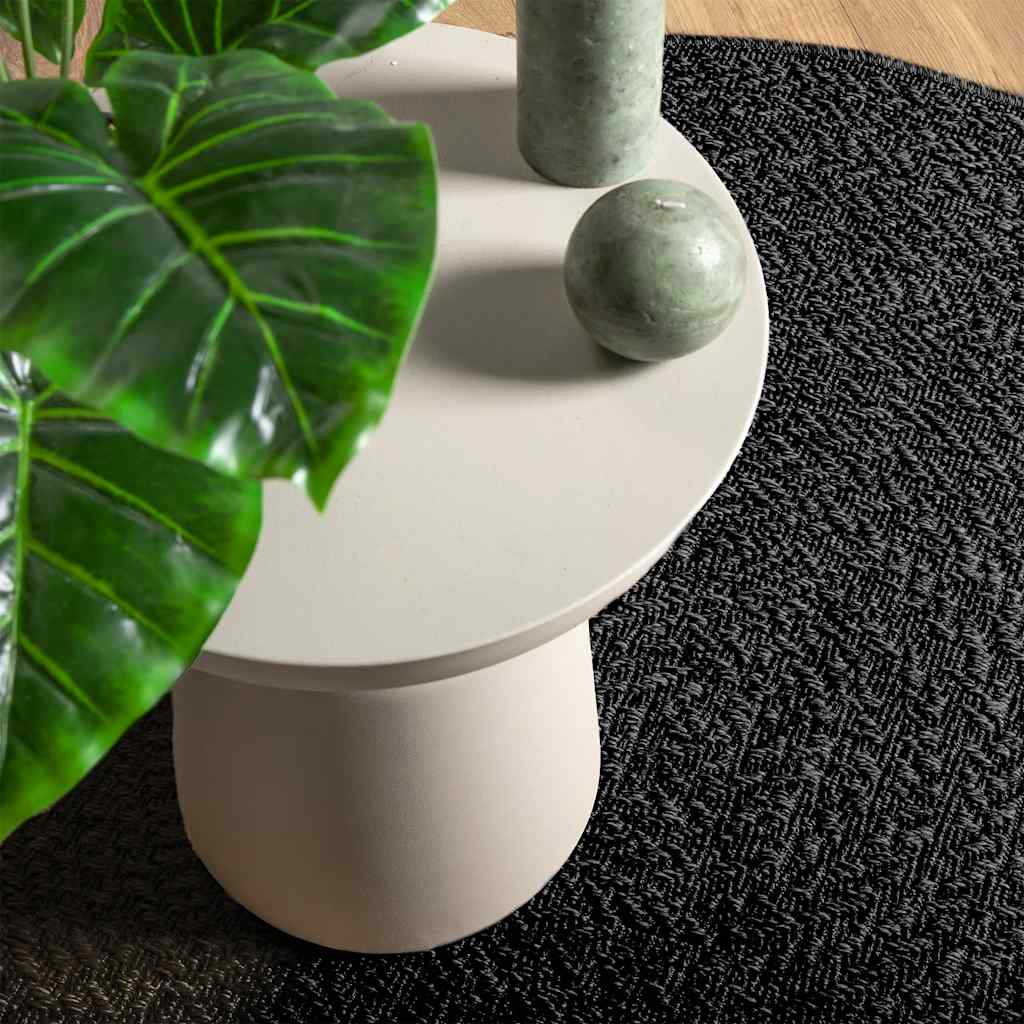 Vidaxl tapis zizur intérieur et extérieur ø 200 cm aspect jute anthracite