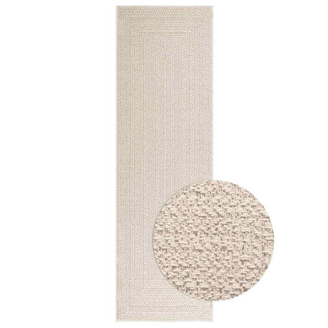 VidaXL tapis zizur crème intérieur et extérieur 80x250 cm aspect jute