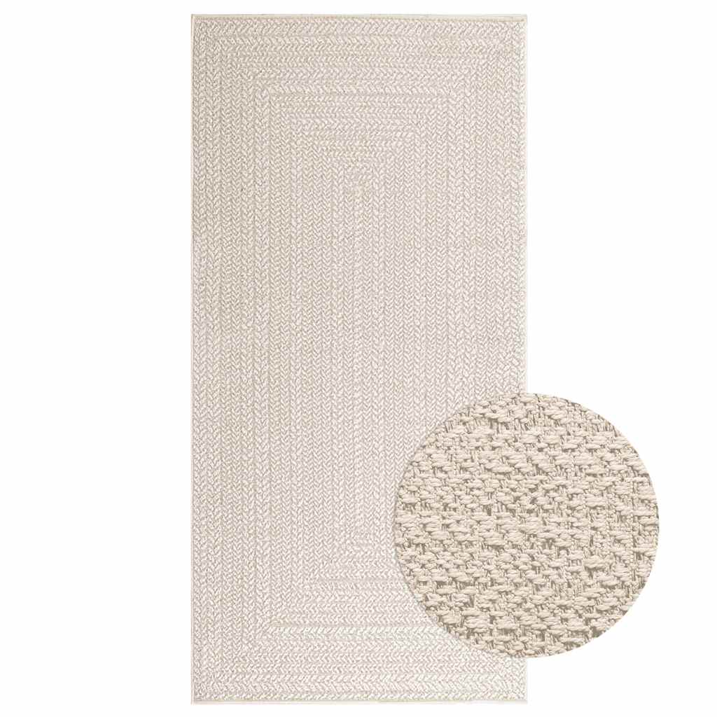 VidaXL tapis zizur crème intérieur et extérieur 100x200 cm aspect jute